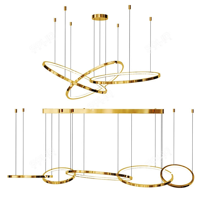 Sleek Lexington Chandelier Design 3D model image 1