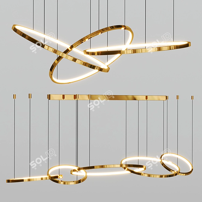 Sleek Lexington Chandelier Design 3D model image 2