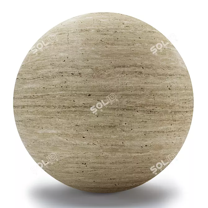 Travertine Stone Texture, 4K Render 3D model image 1