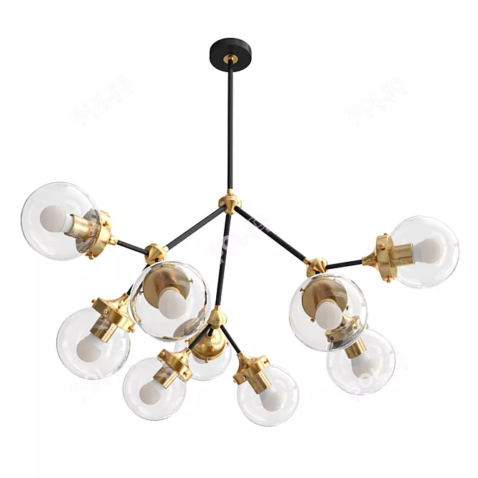 Modern Pendant Chandelier Light Fixture 3D model image 1