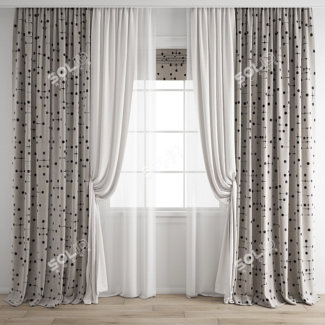 Polygonal Curtain Model Set 3D model image 1