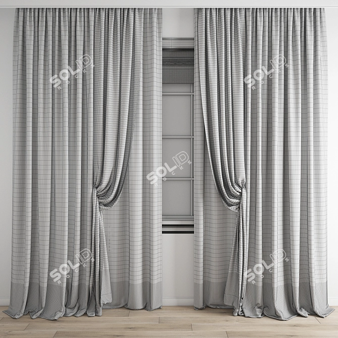 Polygonal Curtain Model Set 3D model image 3