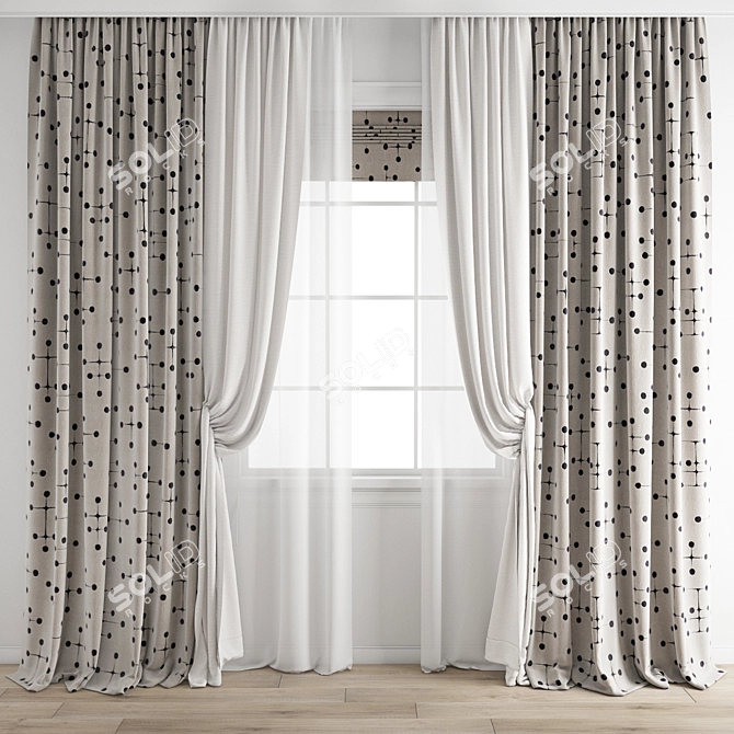 Polygonal Curtain Model Set 3D model image 4