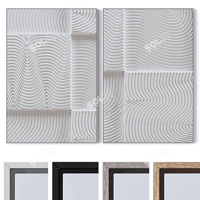 Artistic Wall Paintings Set & Textures 3D model image 1