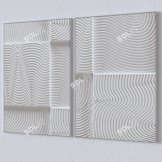 Artistic Wall Paintings Set & Textures 3D model image 2