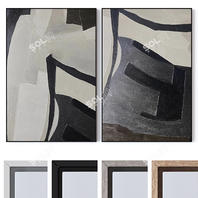 Modern Wall Paintings Collection 3D 3D model image 3