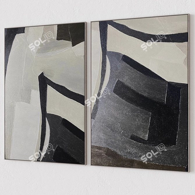 Modern Wall Paintings Collection 3D 3D model image 4