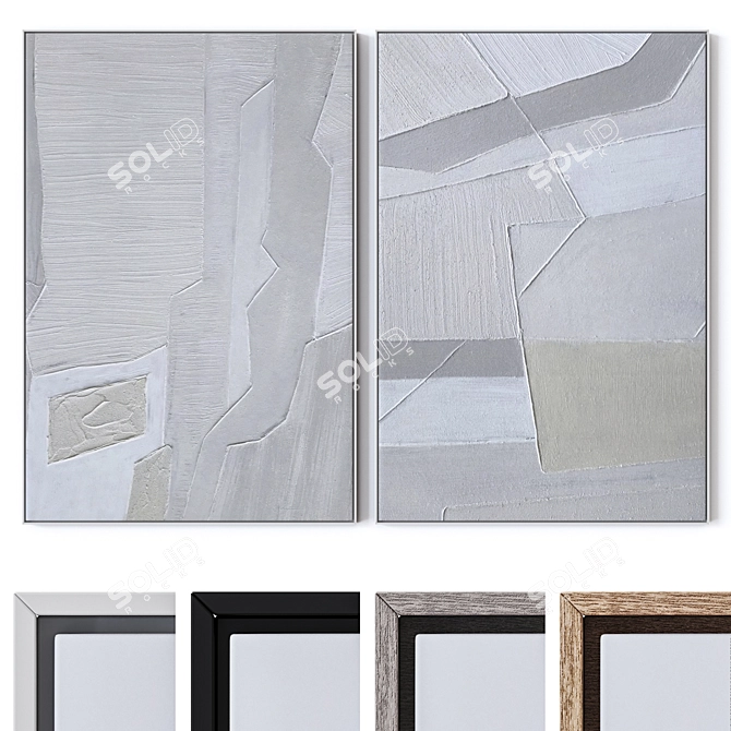  Modern Wall Paintings Set 2206 3D model image 1
