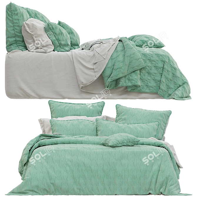 Bianca Barclay Olive Coverlet Set 3D model image 2