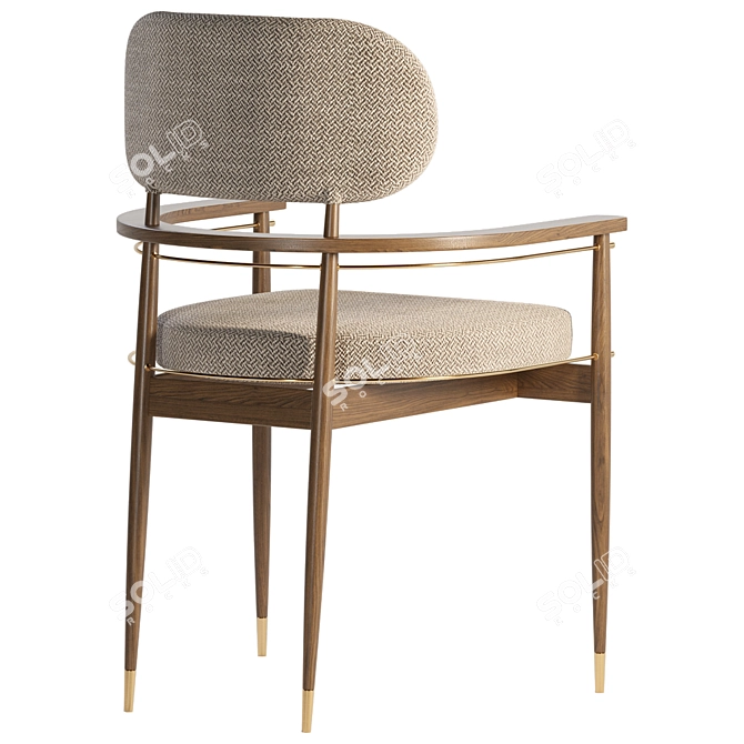 Sleek Modern Hopper Dining Chair 3D model image 2