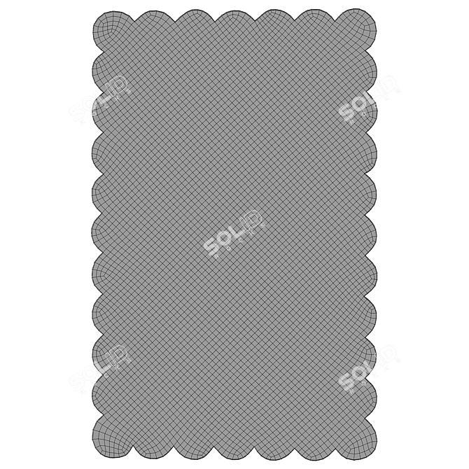 Hand-Tufted Woolen Arena Rug 3D model image 3