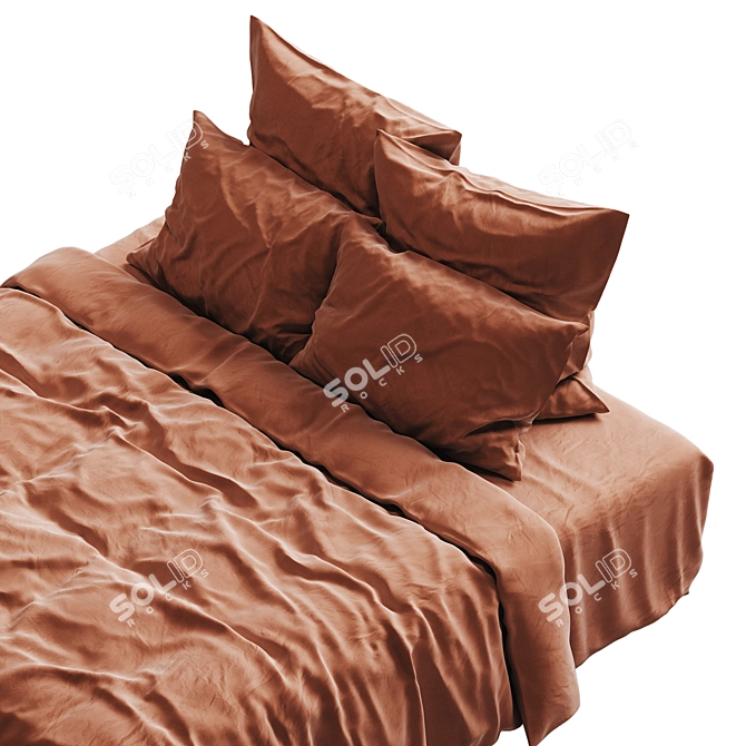 Linen Bedding Set | Customizable Colors 3D model image 5