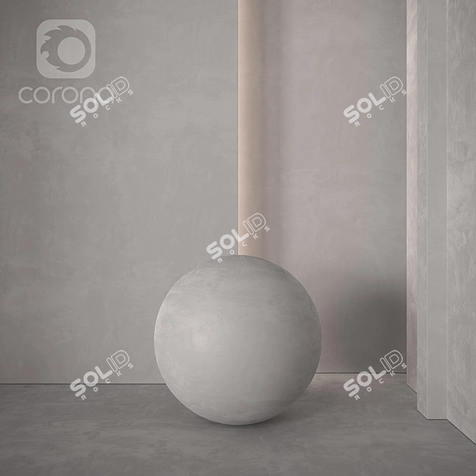 Seamless Matte Plaster Material 3D model image 1