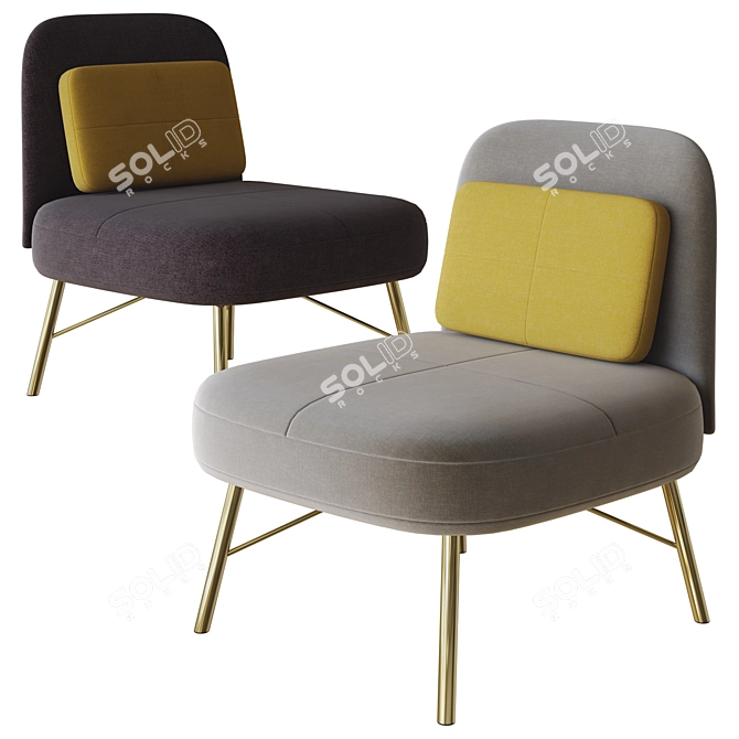 Modern 3D Elba Armchair Model 3D model image 2