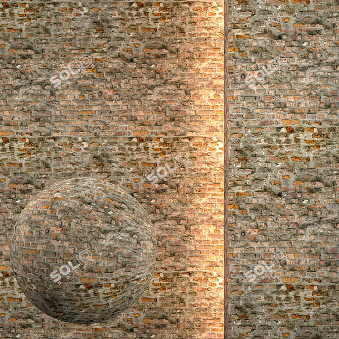 Seamless Brick Texture Set 3D model image 1