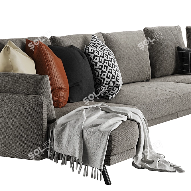 Modern Etienne Sofa Comp.I 3D model image 4