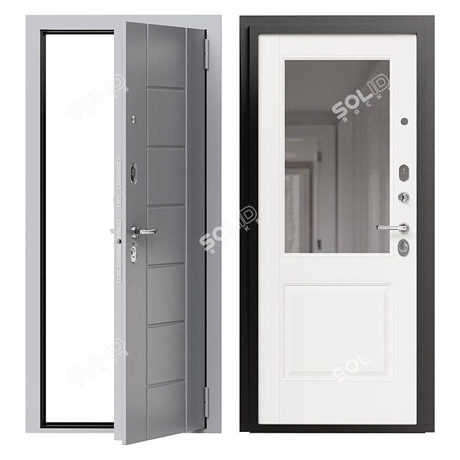 Bravo 18 Entry Metal Door 3D model image 1