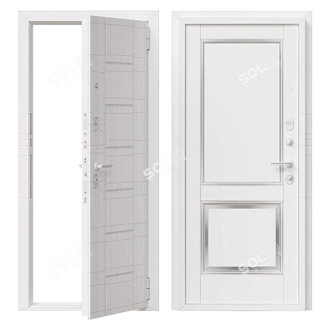 Bravo 18 Entry Metal Door 3D model image 2