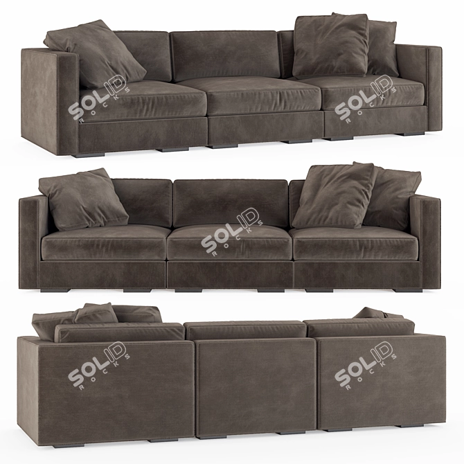 Maddox Slim-Arm Modular Sofa 3D model image 1