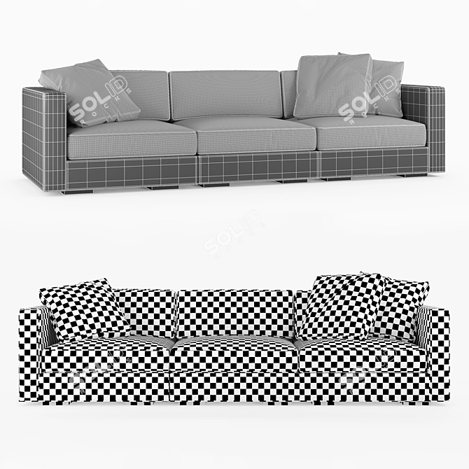 Maddox Slim-Arm Modular Sofa 3D model image 7