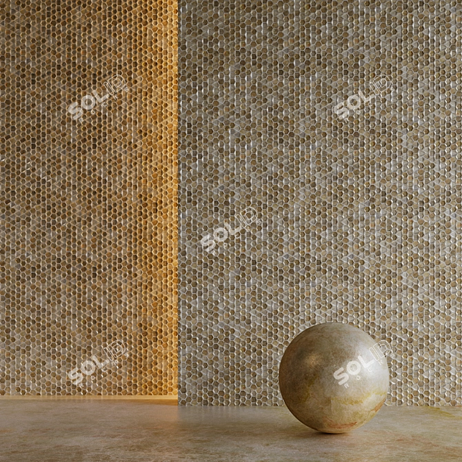 Golden Gravity Mosaic Tiles 3D model image 1