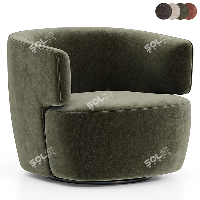 Elain Molteni Armchair: Sleek and Versatile 3D model image 1