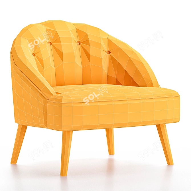 Modern Velvet Armchair 3D Model 3D model image 3