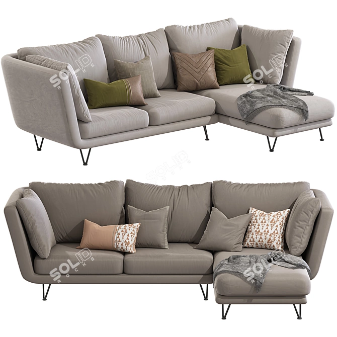 Modern Corner Sofa Topim 18 3D model image 1