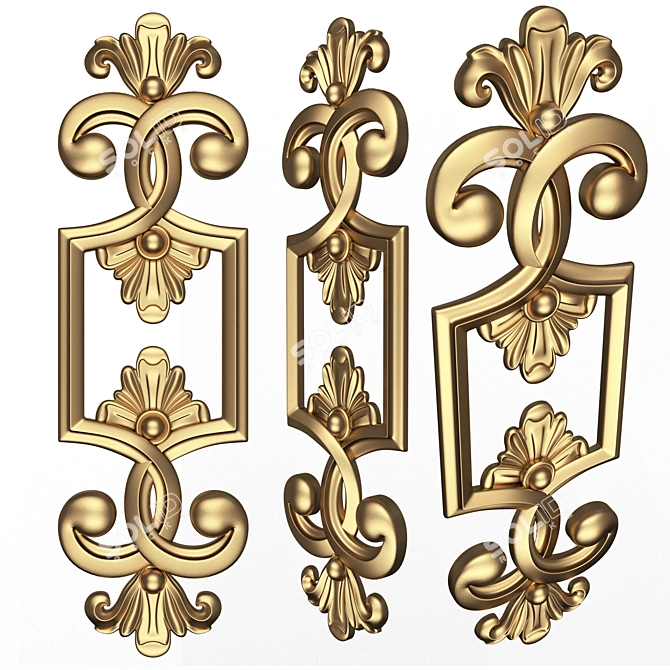 Carved Decor Furniture 3D Model 3D model image 1