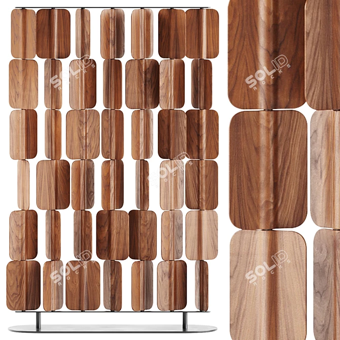 True Design Wood Acoustic Divider 3D model image 1