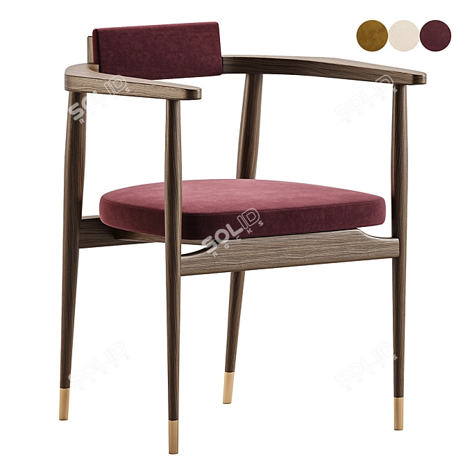 Modern Dining Chair 3D Model 3D model image 2