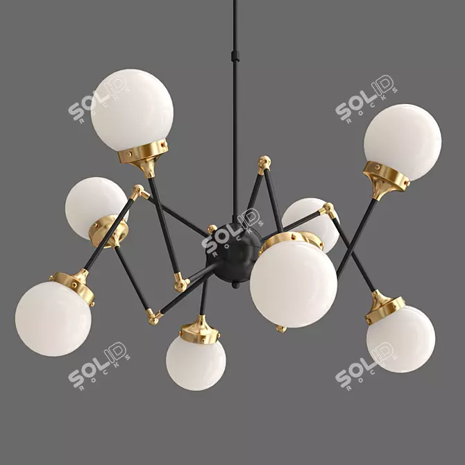 Modern Pendant Chandelier, Large Ø100cm 3D model image 2