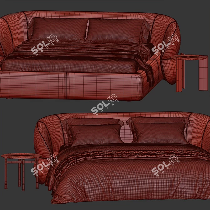 Modern Clip Bed 3D Model 3D model image 5