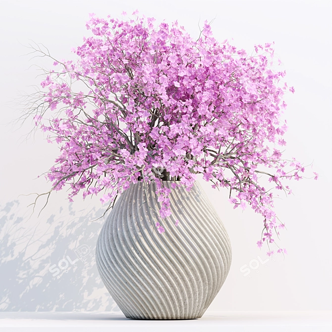 Elegant Bouquet Vase 3D Model 3D model image 1