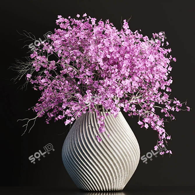 Elegant Bouquet Vase 3D Model 3D model image 3