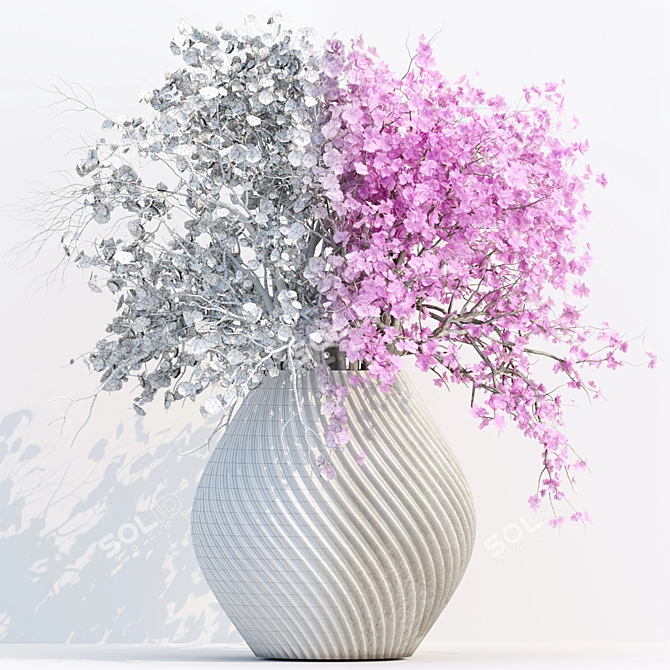 Elegant Bouquet Vase 3D Model 3D model image 4