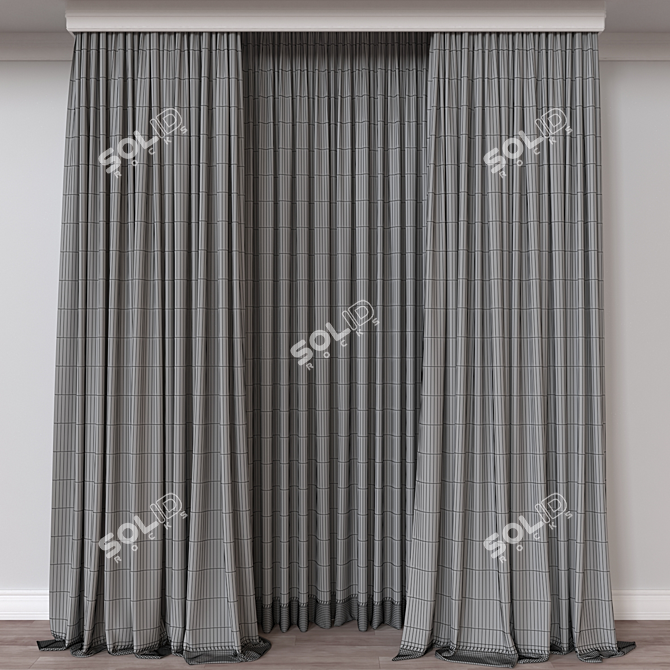 Modern Curtain Model for 3D 3D model image 4