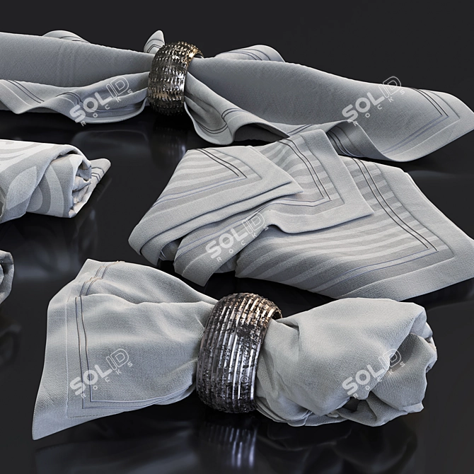 Table Napkin Set For Serving 3D model image 3