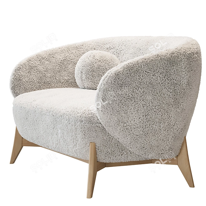 Faux Fur Tilar Sofa White 3D model image 2