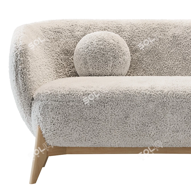 Faux Fur Tilar Sofa White 3D model image 3