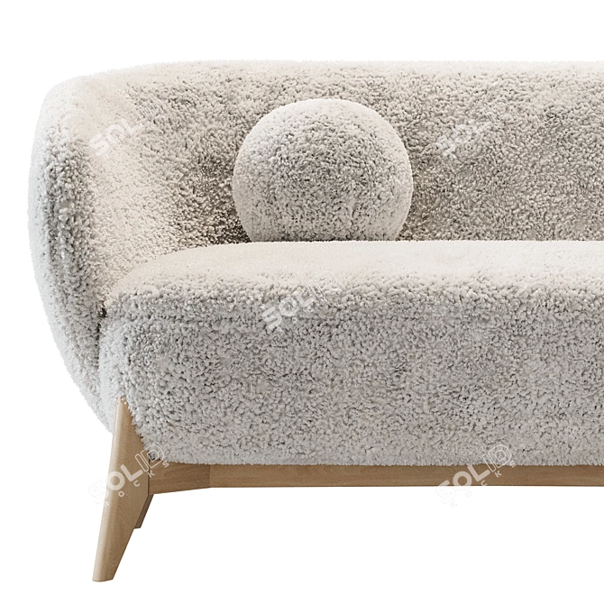 Faux Fur Tilar Sofa White 3D model image 5