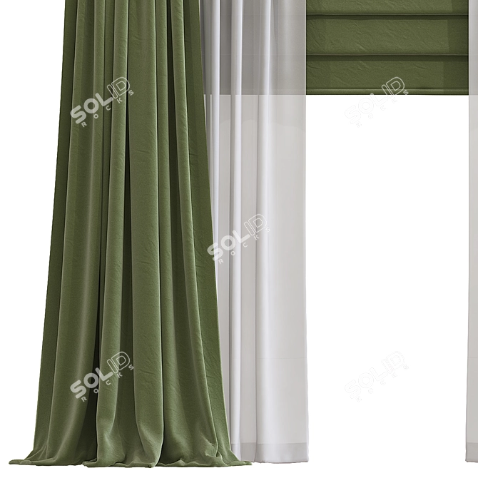 Unique Curtain 3D Model 3D model image 2