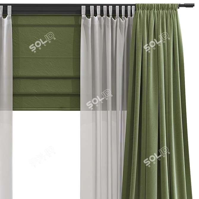 Unique Curtain 3D Model 3D model image 3