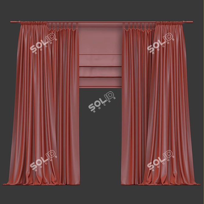 Unique Curtain 3D Model 3D model image 4