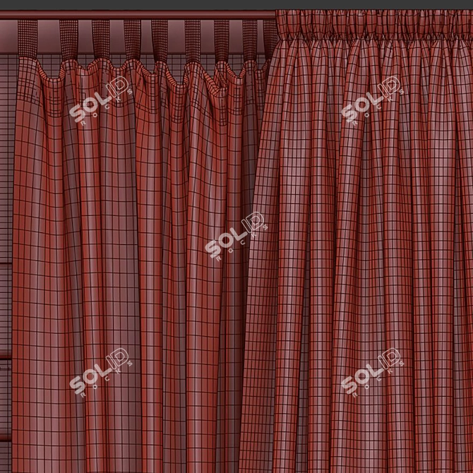 Unique Curtain 3D Model 3D model image 5