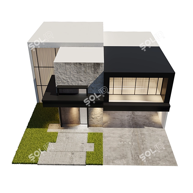 Sleek Modern House Model 2014 3D model image 3