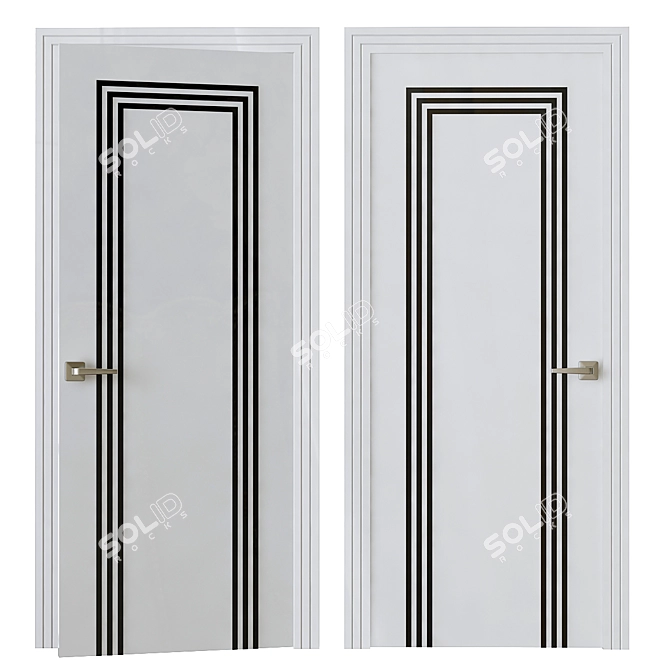 Deco Art Glass Door 1800mm 3D model image 1