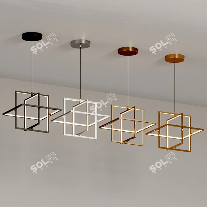 Modern Illusionary Light Fixture 3D model image 4