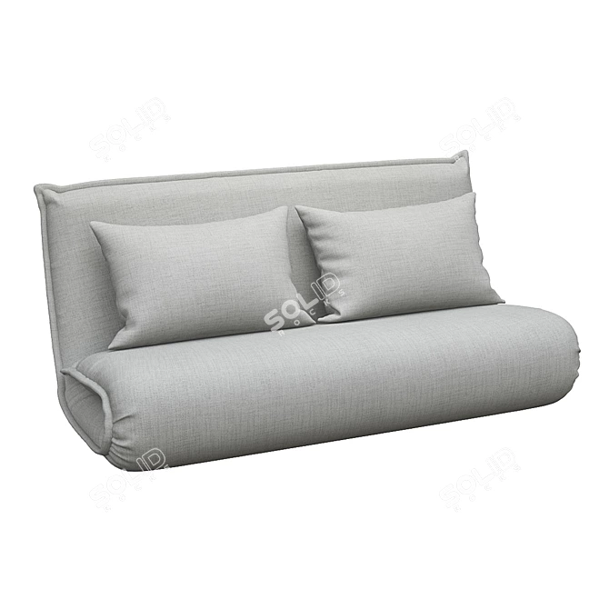 Modern Grey Fabric Sleeper Sofa 3D model image 1
