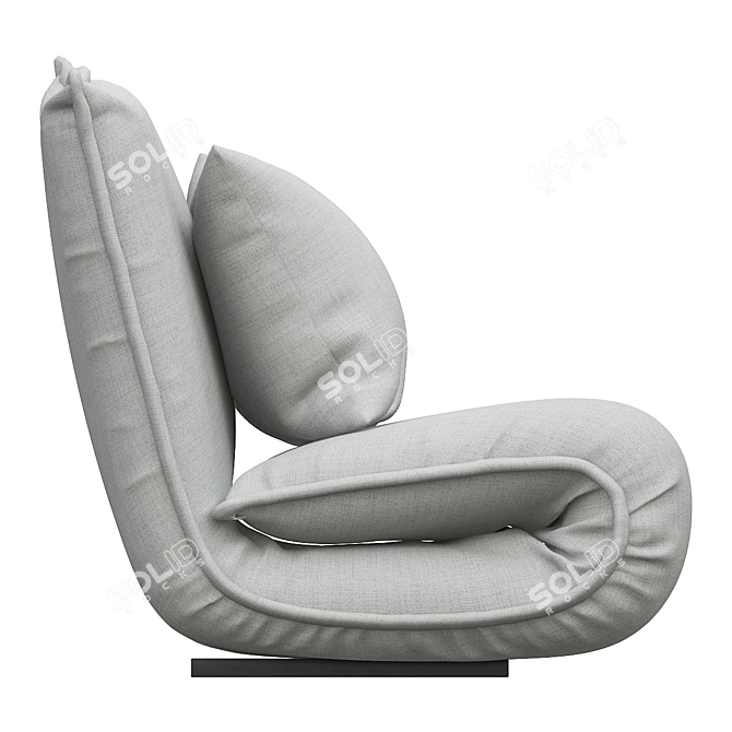 Modern Grey Fabric Sleeper Sofa 3D model image 4